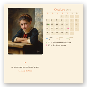 Le calendrier chevalet, posé sur un bureau