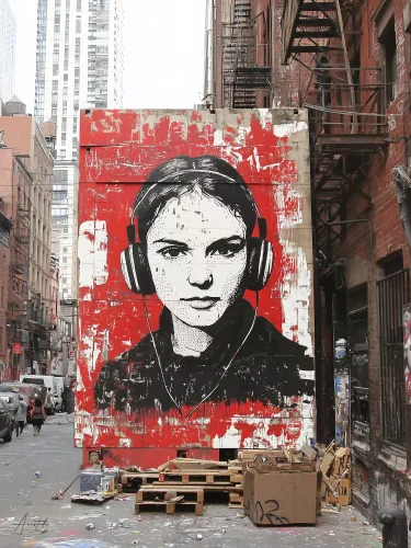 sur le mur